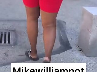 Black milf big booty in red